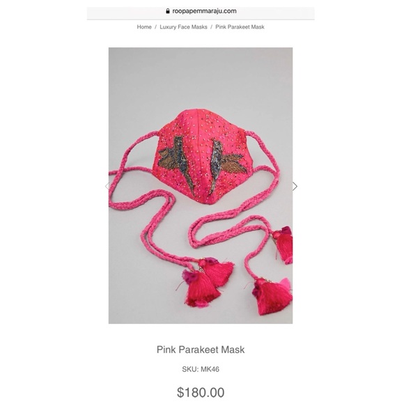 NWT-Anthropologie “Roopa Pemmaraju” Beaded Mask - Picture 7 of 9